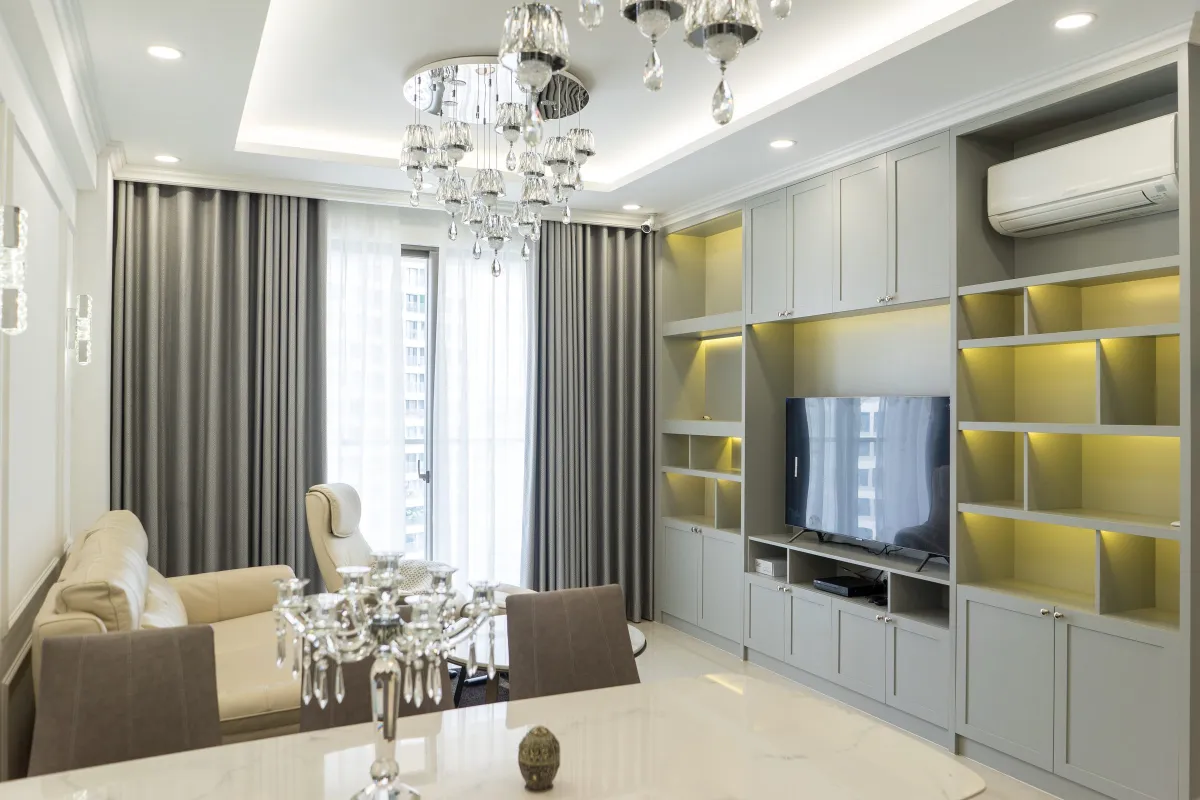 Phòng khách căn hộ Milennium phong cách Neo-classical
